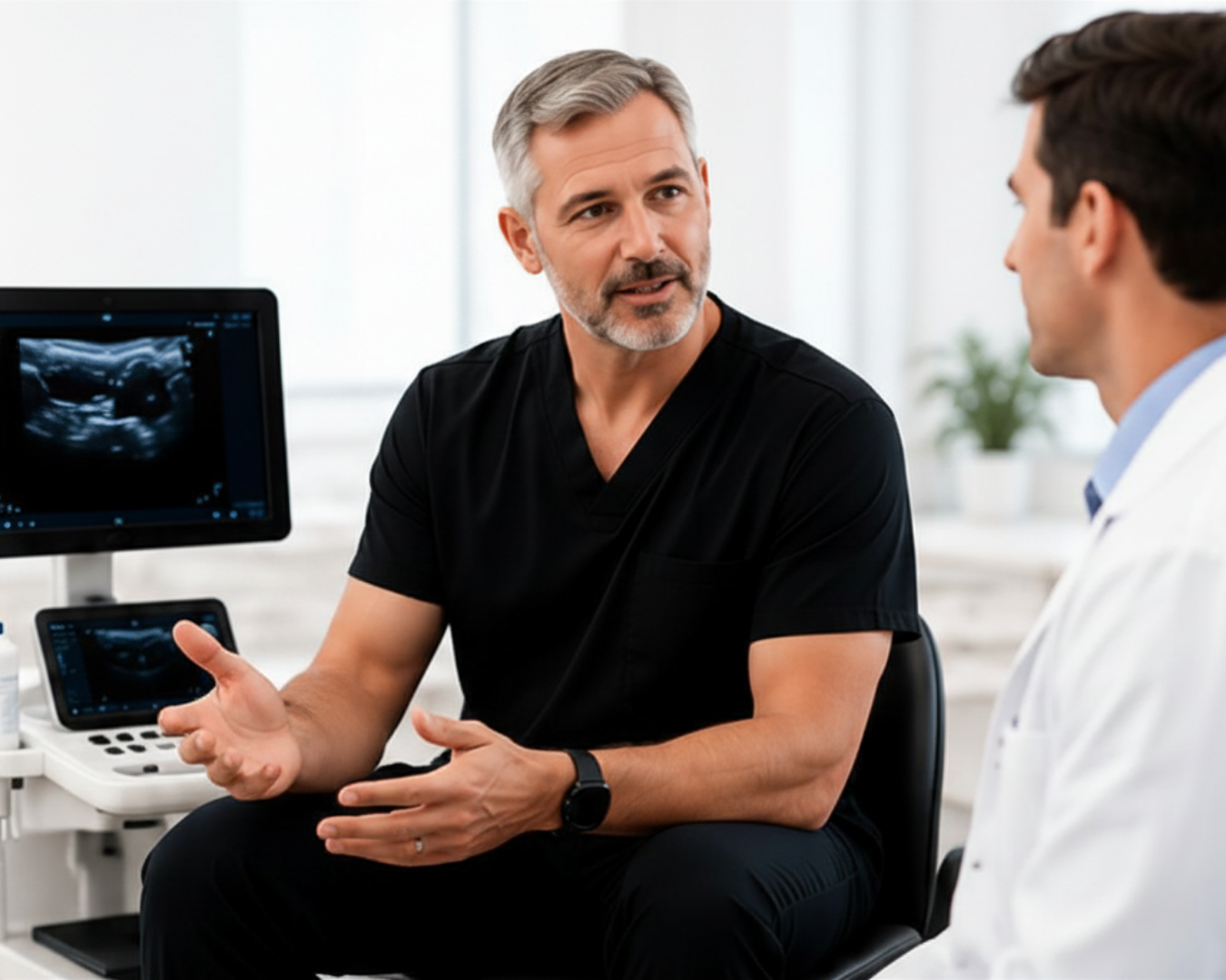 Ultrasound regenerative medicine physician discussion